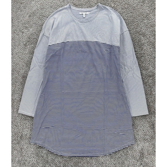 Avec Les Filles Dresses & Skirts - AVEC LES FILLES Joyce Azria Millennial Shirt Dress Womens L Blue Striped Minimal